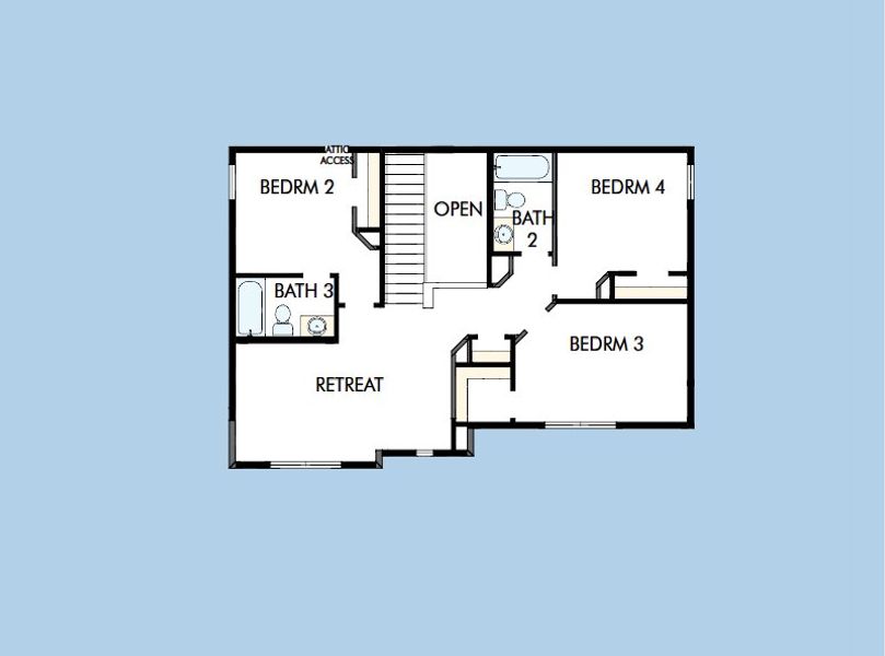 2D floor plan layout for the The Ayla by David Weekley Homes in Meyer Ranch – Select Reserve Series, Canyon Lake, TX (Image 5).