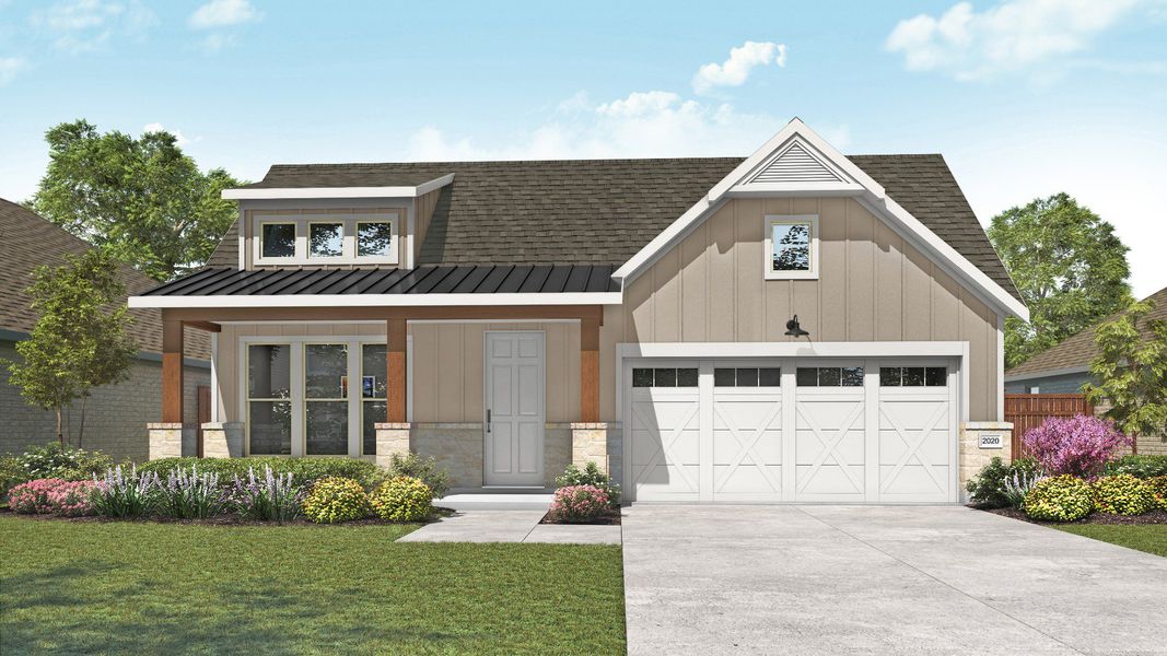 Representative exterior photo of a completed home built from the Laurel by DRB Homes in Heritage Mill, Hutto, TX (Image 6). Representative exterior photo of a completed home built from the Laurel by DRB Homes in Heritage Mill, Hutto, TX (Image 6).