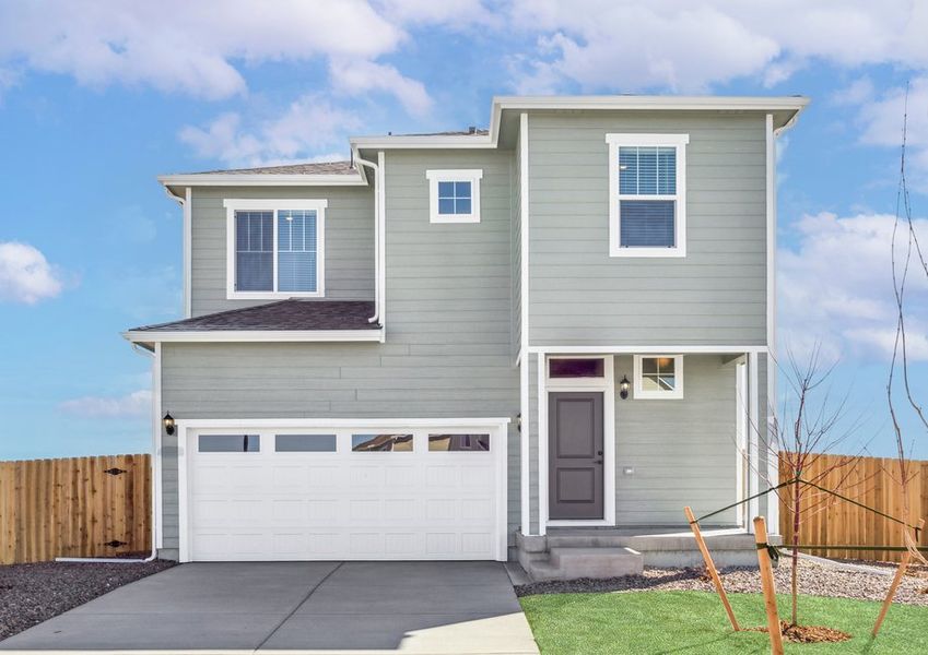 The Ridge is a beautiful two story home with siding.
