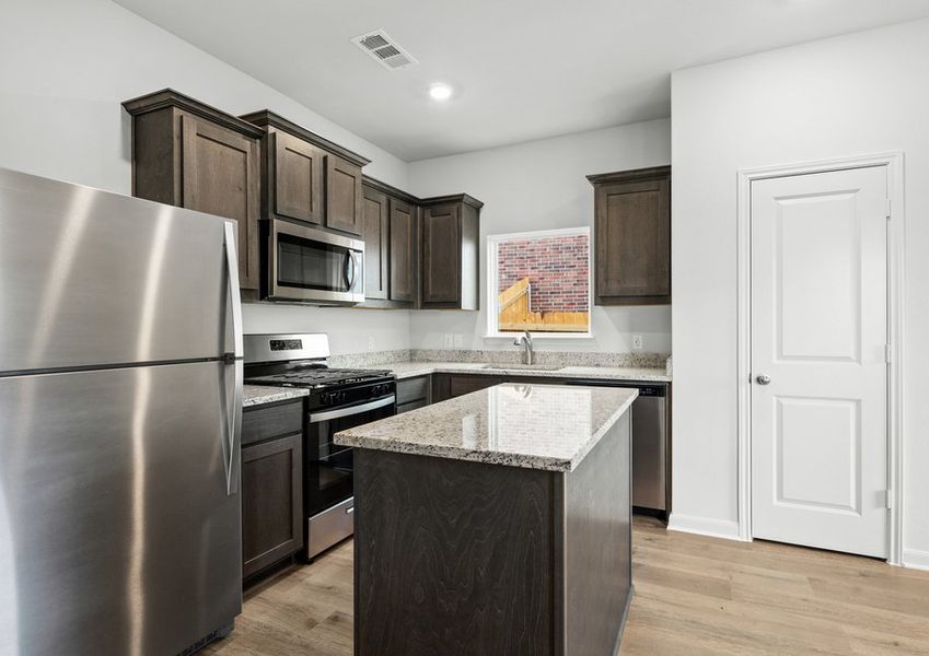 The kitchen has energy-efficient appliances. The kitchen has energy-efficient appliances.