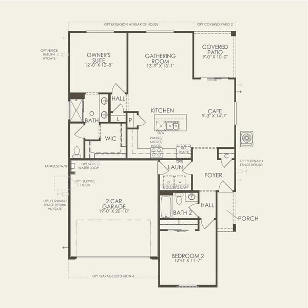 2D floor plan layout for the Audrey by Del Webb in Sun City Anthem at Merrill Ranch, Florence, AZ (Image 3). 2D floor plan layout for the Audrey by Del Webb in Sun City Anthem at Merrill Ranch, Florence, AZ (Image 3).