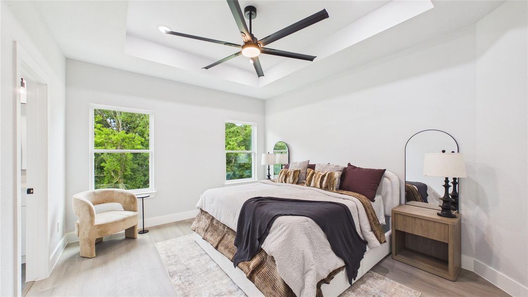 Spacious primary suite