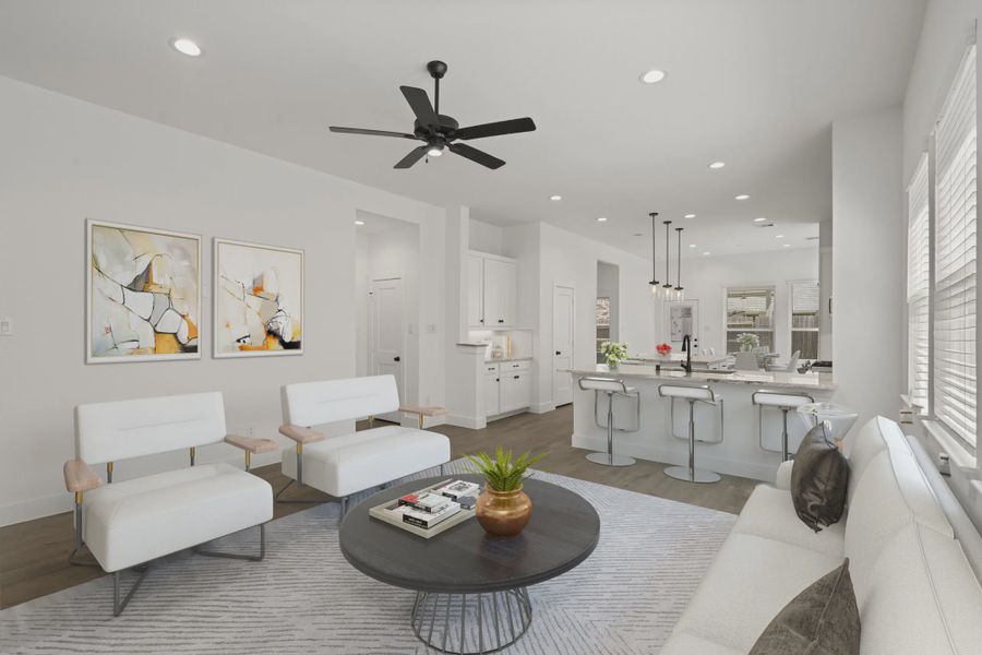 Representative furnished interior of a home built from the Greenville by Chesmar Homes in Wood Leaf Reserve, Tomball (Image 5).
