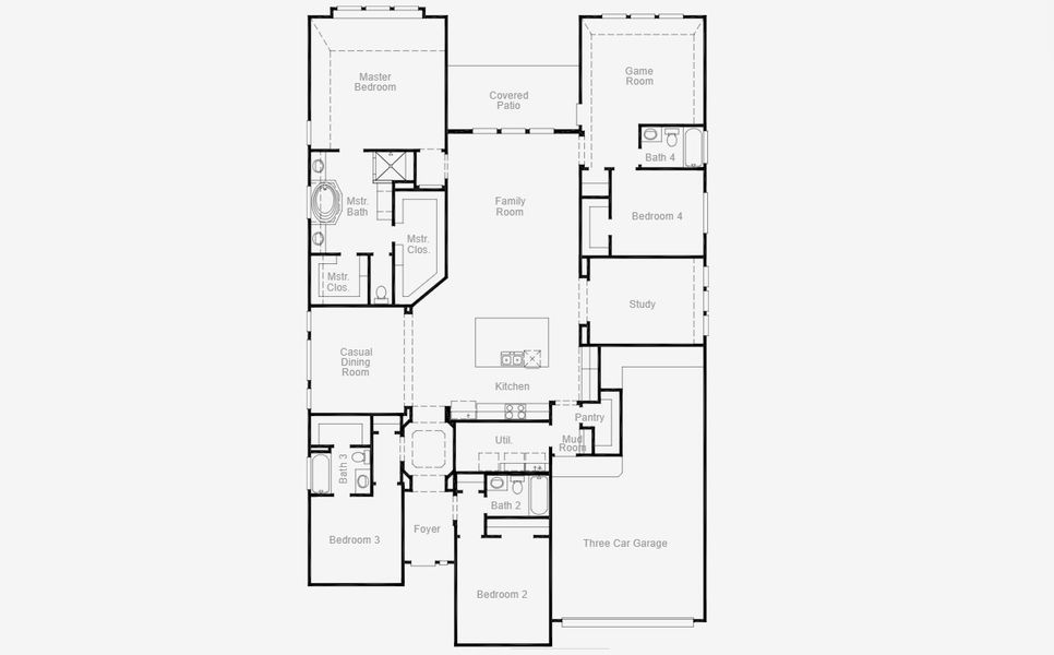 2D floor plan layout for the Bremond by Coventry Homes in Painted Tree 70', McKinney, TX (Image 3).