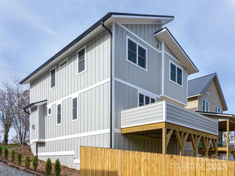 Exterior details and patio area of a home in , Asheville (Image 3).