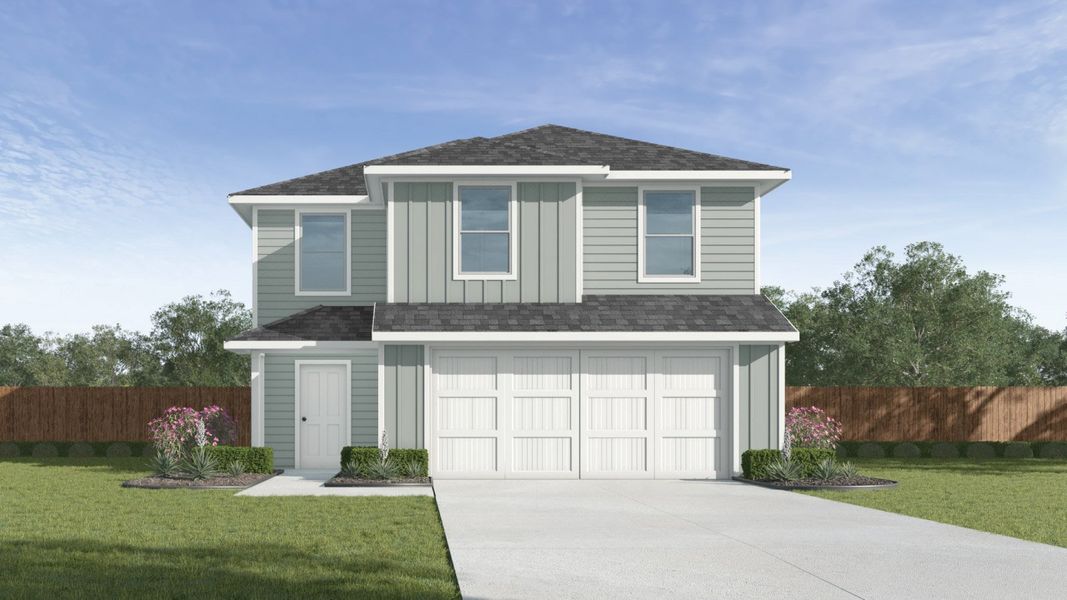 Representative exterior photo of a completed home built from the The Davis by D.R. Horton in Ladera, Luling, TX (Image 20).