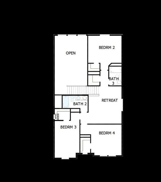 2D floor plan layout of this home in Treeline, Justin, TX (Image 3).