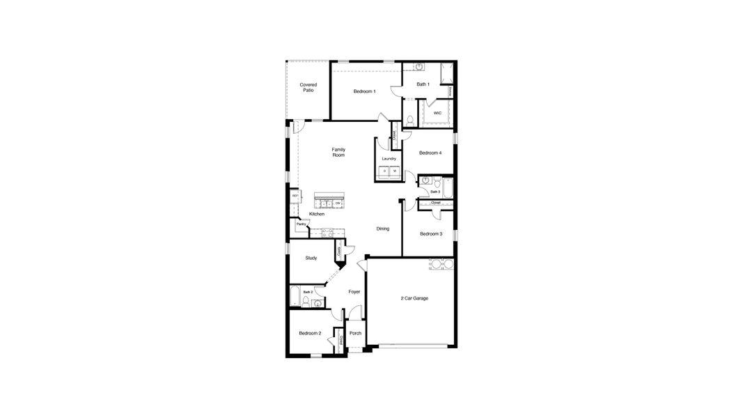 2D floor plan layout of this home in Lonestar at Liberty Trails, Fort Worth, TX (Image 4).