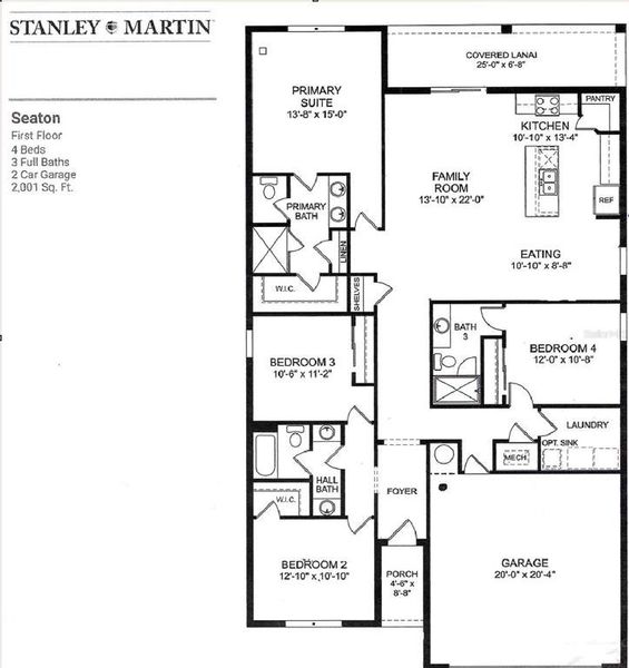 2D floor plan layout of this home in Brookshire, Titusville, FL (Image 6).