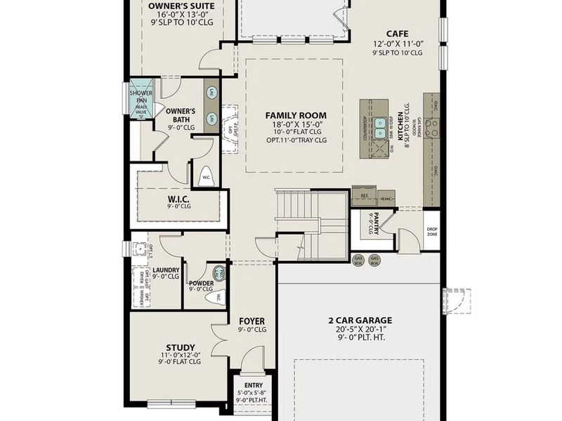 2D floor plan layout of this home in Hickory Ridge, Elmendorf, TX (Image 2).
