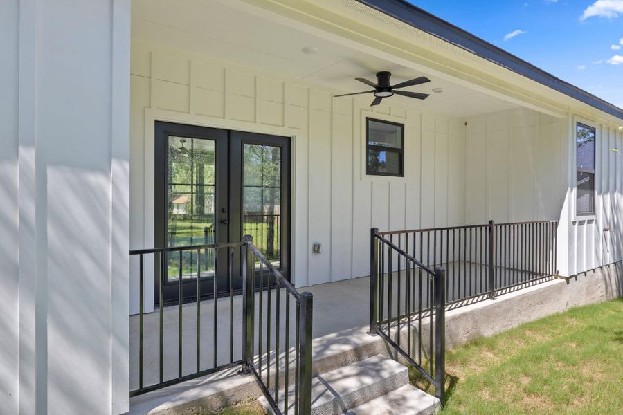 A welcoming covered patio with durable railings offers a tranquil outdoor retreat. A welcoming covered patio with durable railings offers a tranquil outdoor retreat.
