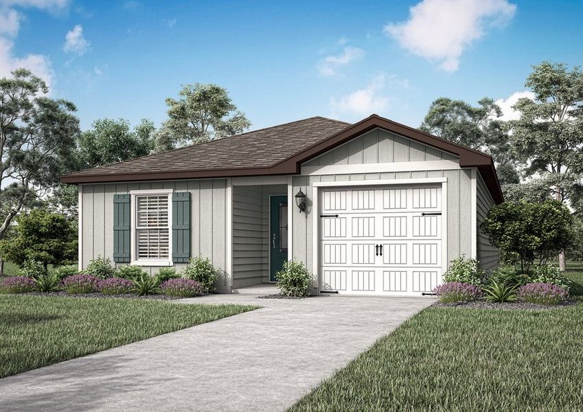 Representative exterior photo of a completed home built from the Baldwin by LGI Homes in Trails West, Jacksonville, FL (Image 1). Representative exterior photo of a completed home built from the Baldwin by LGI Homes in Trails West, Jacksonville, FL (Image 1).