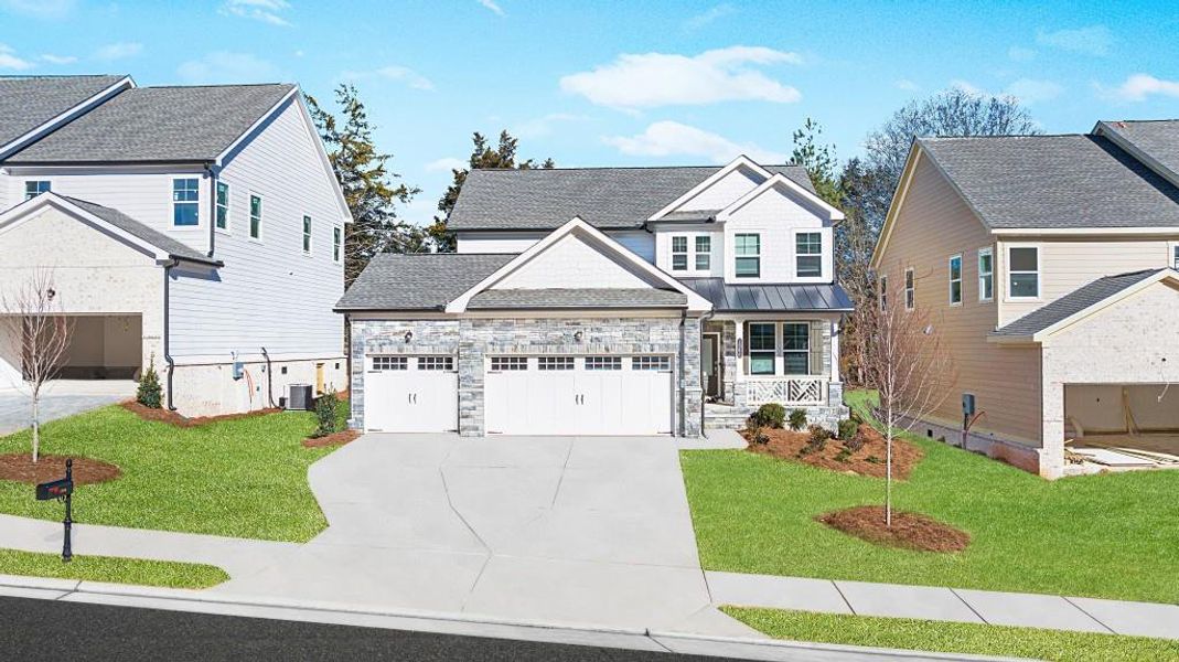 Front exterior of a new home in Willow Creek, Watkinsville, GA, highlighting curb appeal (Image 18).