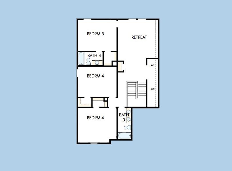 2D floor plan layout for the The Ruiz by David Weekley Homes in The Preserve at Laurelton – The Haven Collection, Green Cove Springs, FL (Image 4). 2D floor plan layout for the The Ruiz by David Weekley Homes in The Preserve at Laurelton – The Haven Collection, Green Cove Springs, FL (Image 4).