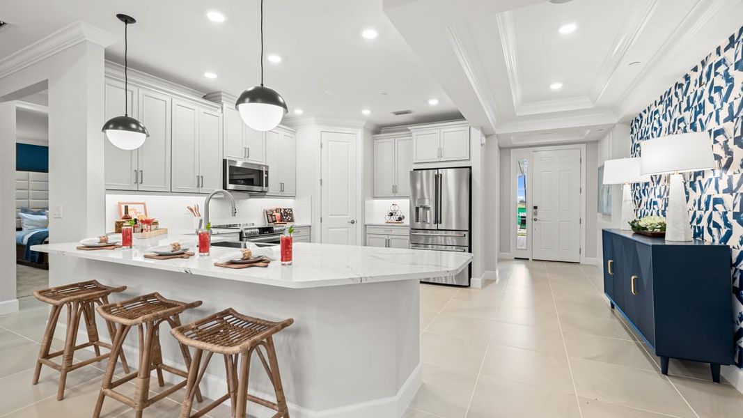 Representative furnished interior of a home built from the Vitale by Taylor Morrison in Esplanade by the Islands Coach Homes, Naples (Image 5).