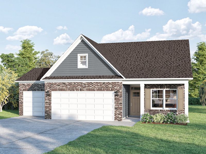 Elevation A2 - 3rd Car Garage & Extended Porch