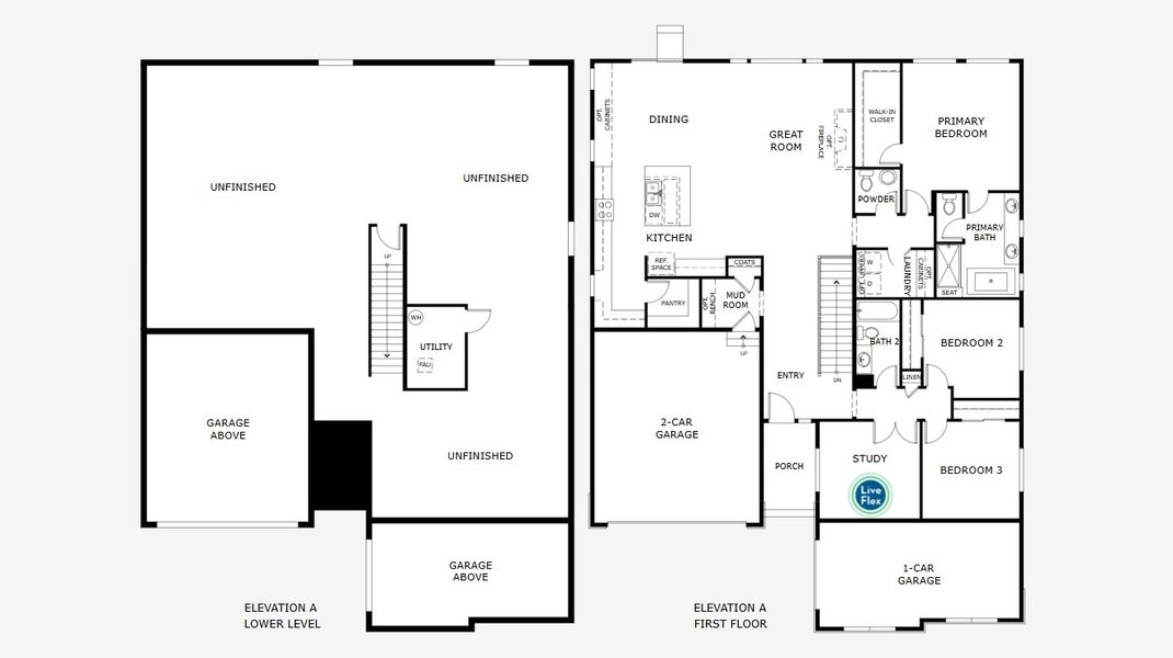 2D floor plan layout of this home in Highlands Preserve, Mead, CO (Image 4).
