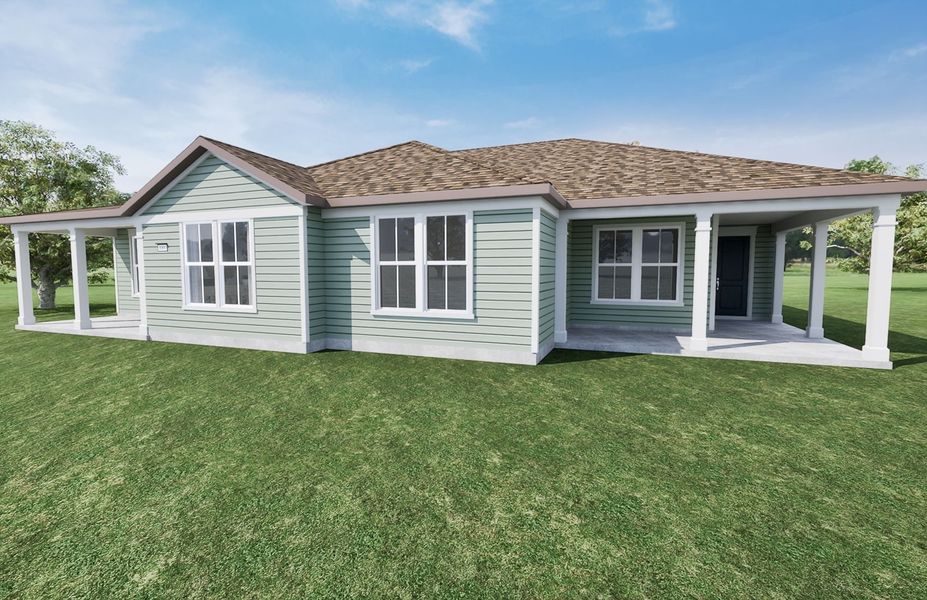 Exterior details and patio area of a home in Sun City Hilton Head, Bluffton (Image 3).
