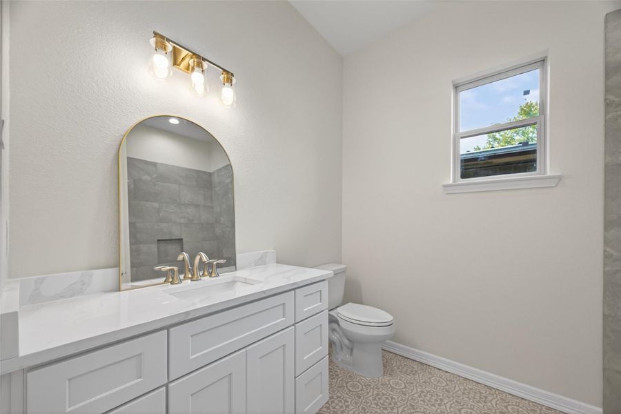 BEAUTIFUL ACCENT LUXURY FEEL IN THIS GUEST BATHROOM, OPEN HOUSE THIS SUNDAY 1-3PM NOVEMBER 30