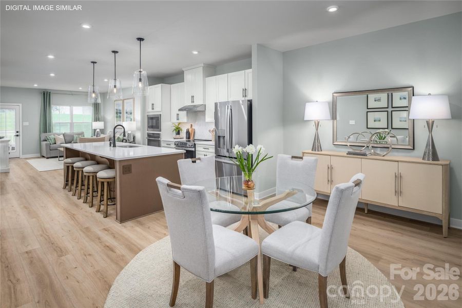 Open kitchen and dining space that flows easily for meals, hosting, and daily life. Open kitchen and dining space that flows easily for meals, hosting, and daily life.