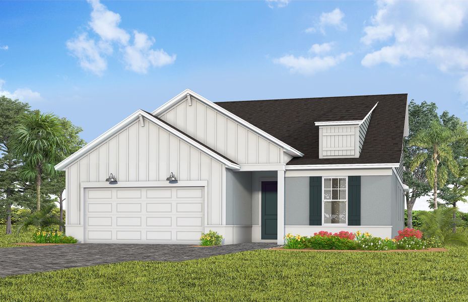 Representative exterior photo of a completed home built from the Mystique Grand by Del Webb in Del Webb Lakehaven, Clermont, FL (Image 21).