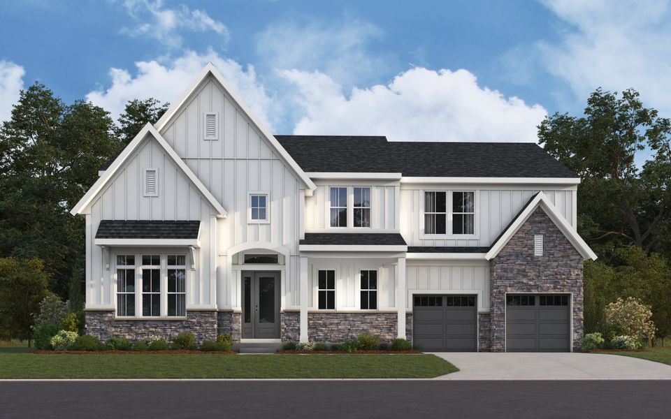 Representative exterior photo of a completed home built from the Beckett by Fischer Homes in Twin Lakes, Hoschton, GA (Image 22). Representative exterior photo of a completed home built from the Beckett by Fischer Homes in Twin Lakes, Hoschton, GA (Image 22).