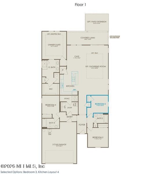 2D floor plan layout of this home in Double Branch, Middleburg, FL (Image 3). 2D floor plan layout of this home in Double Branch, Middleburg, FL (Image 3).