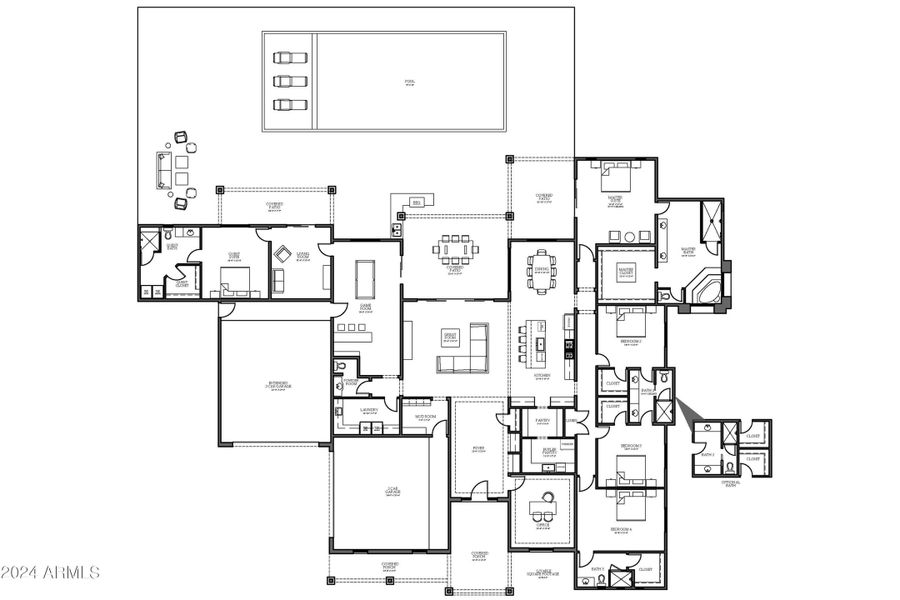 Floor Plan with Pool