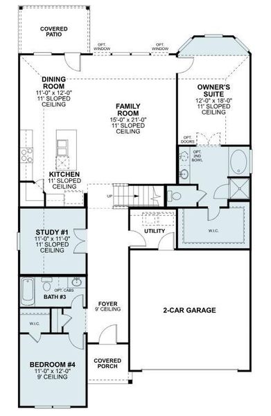 2D floor plan layout of this home in Summerview, Fulshear, TX (Image 5).