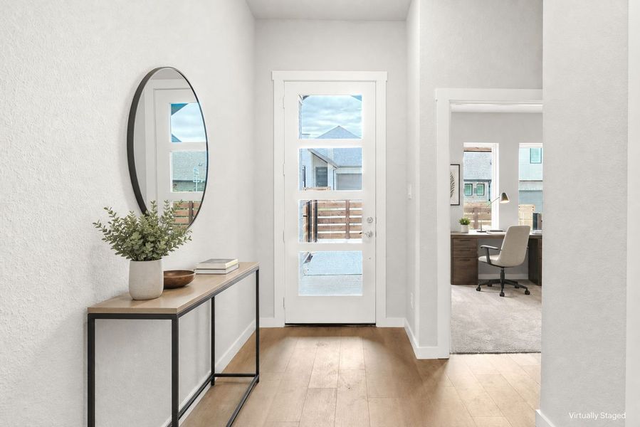 Furnished interior view inside a new home in Willow Grove Single-Family Homes, Melissa (Image 5). Furnished interior view inside a new home in Willow Grove Single-Family Homes, Melissa (Image 5).