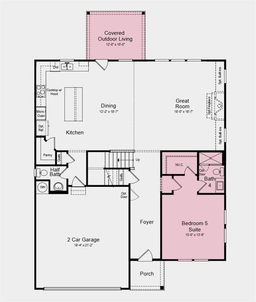 2D floor plan layout of this home in Nichols Farm, Dacula, GA (Image 5).