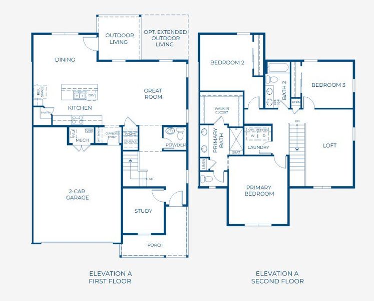 2D floor plan layout for the The Oxford by Risewell Homes in Cordovan, Firestone, CO (Image 4).