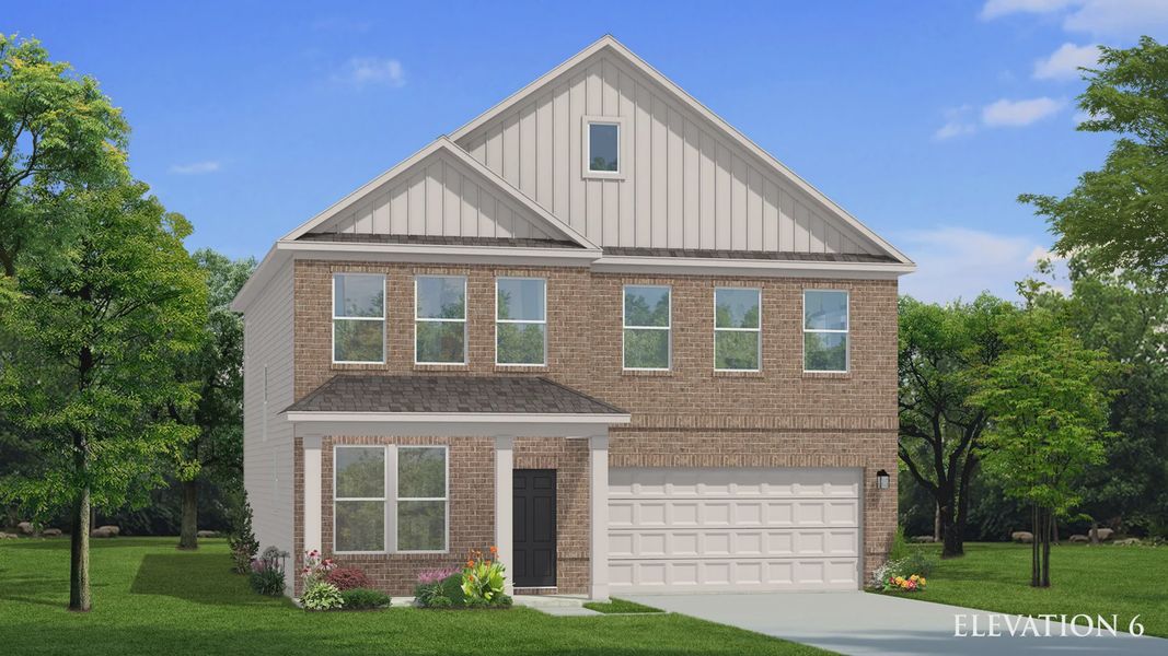Elevation 6 rendering of the Pelham home plan by DRB Homes