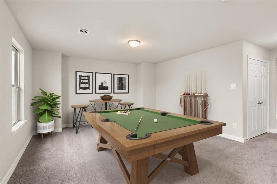 As you make your way upstairs this exceptional game room is a standout feature in this remarkable property, offering a space that combines luxury and fun for all ages.