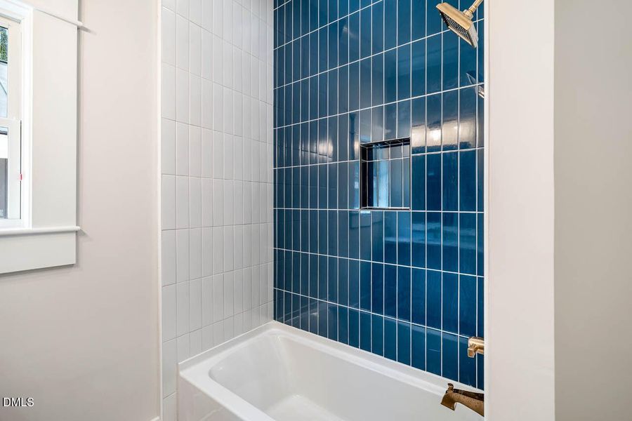 hall bath down tile work