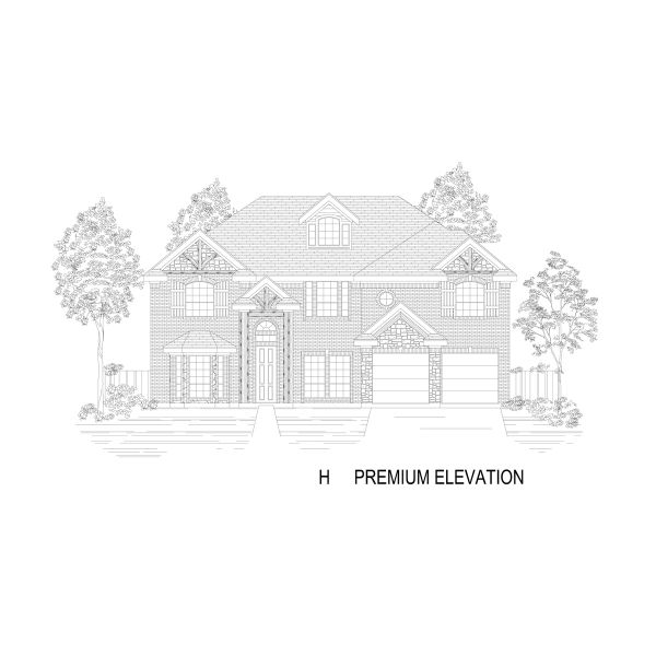 Representative rendering of the exterior for the Hillcrest 2F (w/Media) by First Texas Homes (Image 11).