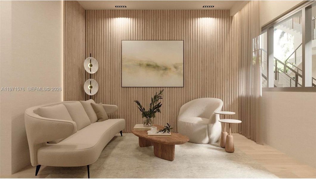 Furnished interior view inside a new home in , Miami Beach (Image 5).