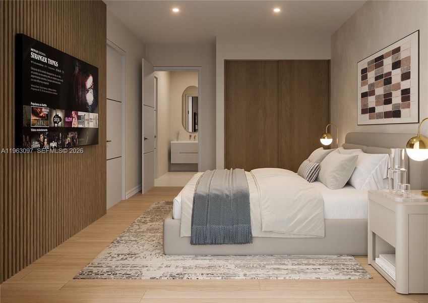 Furnished interior view inside a new home in , Miami (Image 8).