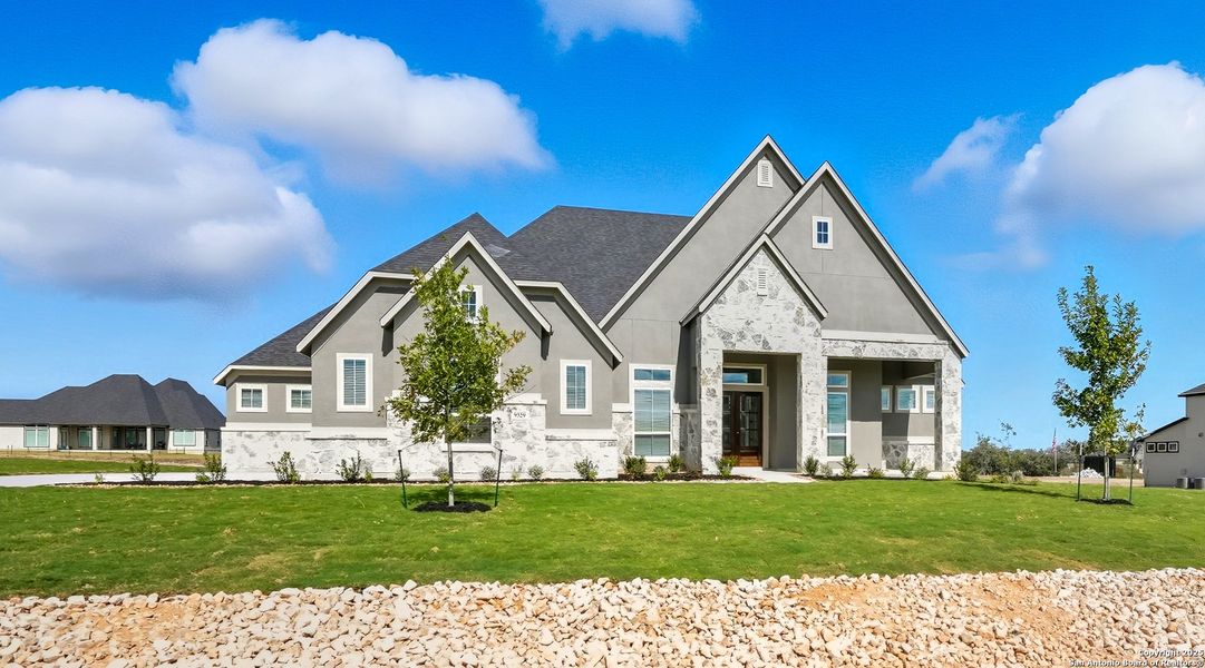 Front exterior of a new home in Regency Ranch – New Phase Now Selling, Marion, TX, highlighting curb appeal (Image 2). Front exterior of a new home in Regency Ranch – New Phase Now Selling, Marion, TX, highlighting curb appeal (Image 2).