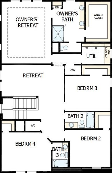 2D floor plan layout of this home in South Tampa - Urban Collection, Tampa, FL (Image 3).