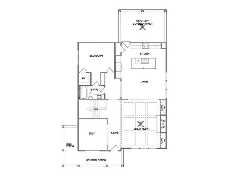 2D floor plan layout of this home in Hemingway, Flowery Branch, GA (Image 5).