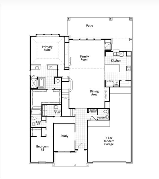 2D floor plan layout for the Millbeck by Highland Homes in The George, Richmond, TX (Image 19).