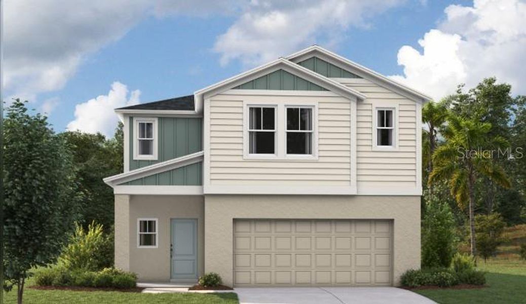 Front exterior of a new home in Crosswinds, Haines City, FL, highlighting curb appeal (Image 1). Front exterior of a new home in Crosswinds, Haines City, FL, highlighting curb appeal (Image 1).