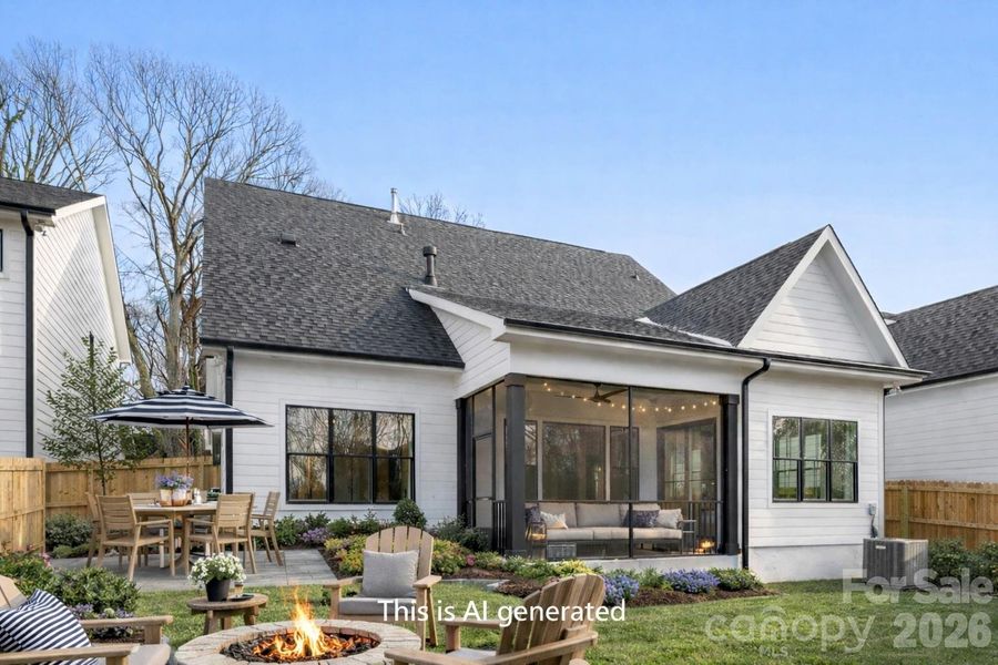 Exterior details and patio area of a home in , Charlotte (Image 3). Exterior details and patio area of a home in , Charlotte (Image 3).