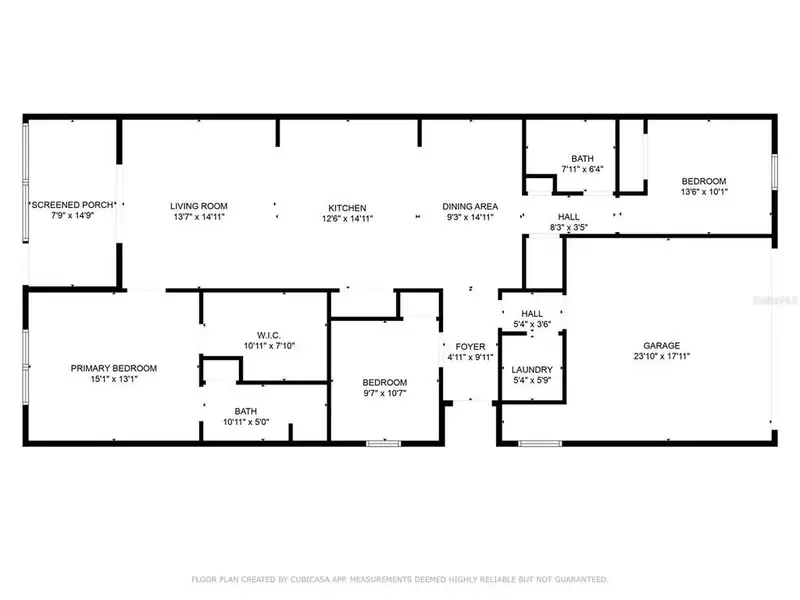 2D floor plan layout of this home in Park Ridge Villas, Spring Hill, FL (Image 3).