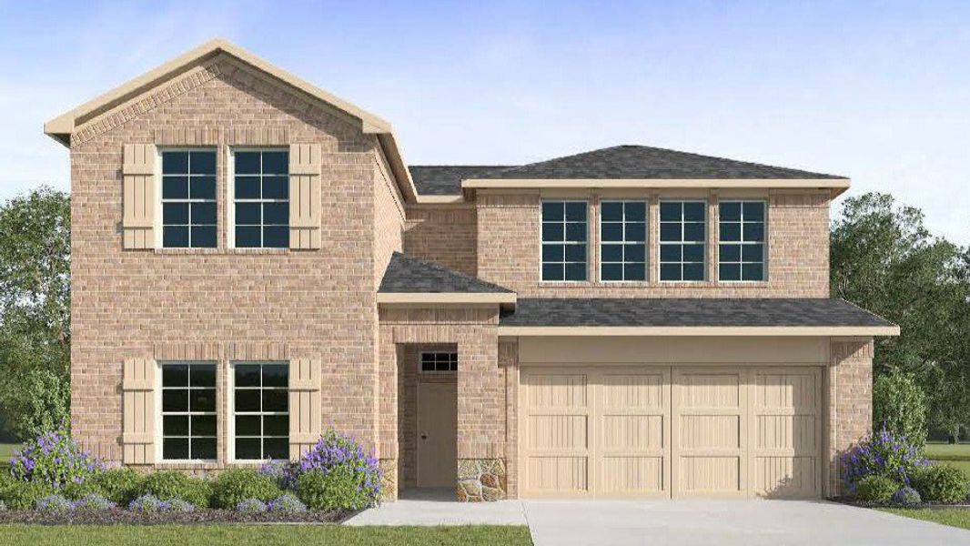 Representative exterior photo of a completed home built from the Ozark by D.R. Horton in Prairie Oaks, Oak Point, TX (Image 17).