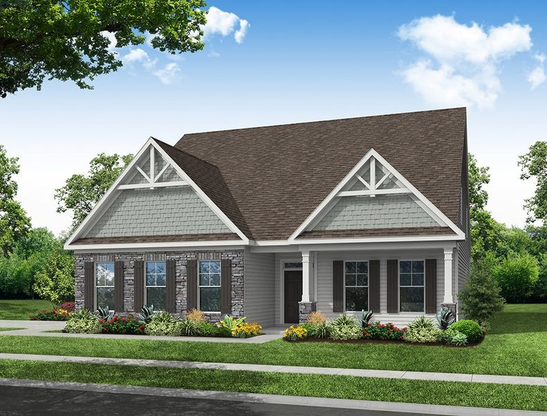 Representative exterior photo of a completed home built from the Cooper by Eastwood Homes in Twin Creek Forsyth, Kernersville, NC (Image 5).