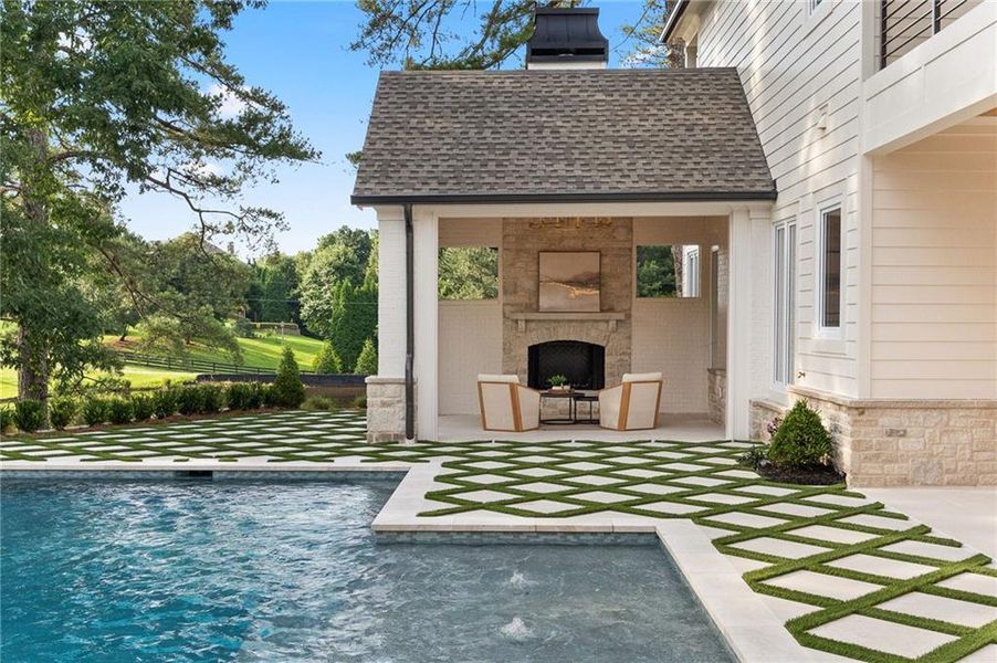 Exterior details and patio area of a home in , Canton (Image 45).
