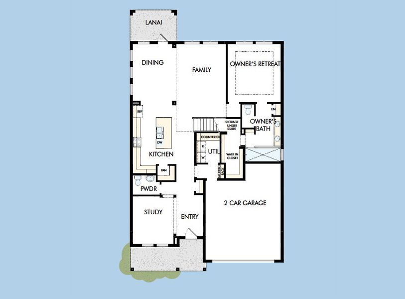 2D floor plan layout for the The Brugman by David Weekley Homes in Soleta at Starkey Ranch – Executive Series, Odessa, FL (Image 4).