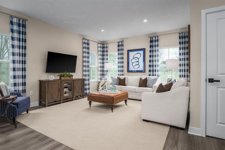 Representative furnished interior of a home built from the Allegheny w/ Finished Basement by Ryan Homes in Emerson Hills, Cane Ridge (Image 10).